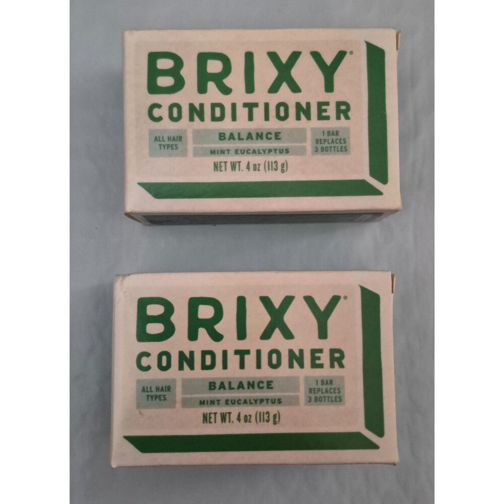 Brixy Conditioner Bar Balance Mint Eucalyptus For All Hair Types 4 oz - 2 Bars